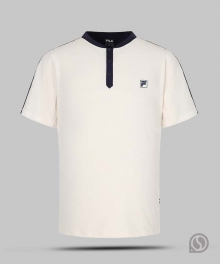 휠라 티셔츠  헨리넥 자카드 반팔티 AO(FS262RS11M004NAY)