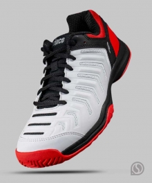 프린스 테니스화  화이트/블랙/레드 / 발볼 넓음