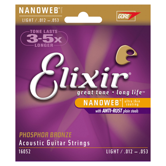 ELIXIR #16052 Phosphor Bronze Nanoweb 12-53 어쿠스틱 기타 스트링