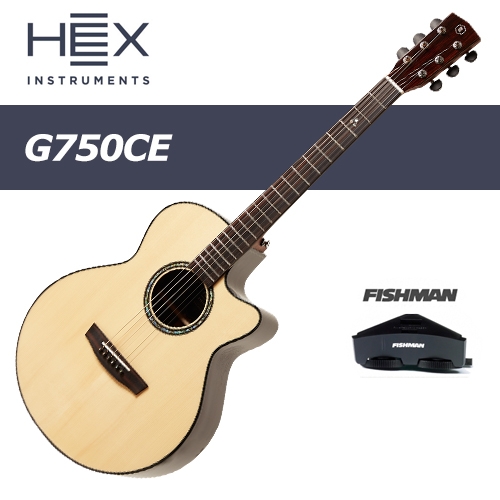 HEX Queen G750CE 올 솔리드 포크 바디 어쿠스틱 기타