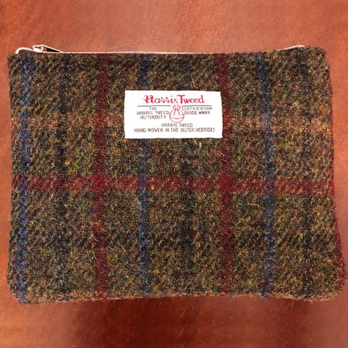 Harris Tweed 해리스 트위드 파우치 레드 블루 체크