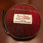 Harris Tweed 해리스 트위드 라운드 코인 케이스 원형 동전 지갑 레드