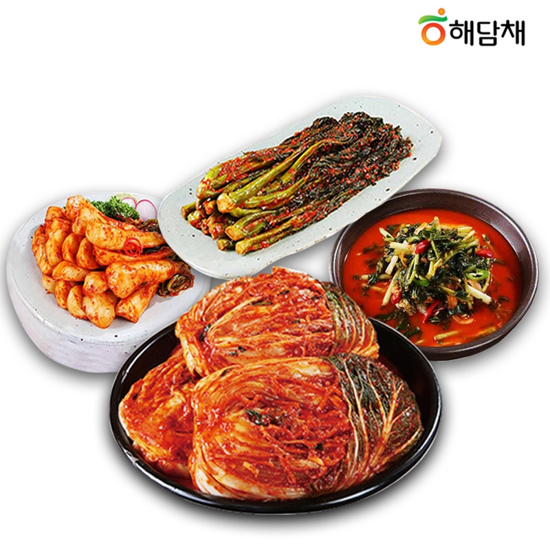 해담채 포기김치5kg+총각김치2kg+갓김치2kg+열무물김치2kg