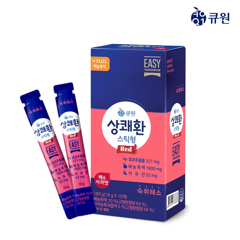 [큐원] 상쾌환 스틱형 레드 배 사과맛10포 (1box)