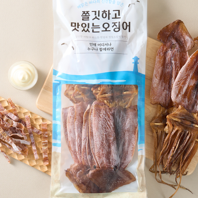 [햇땅] 쫄쫄이오징어 마른 삼천포 건조 캠핑 안주 200g 이상 택1