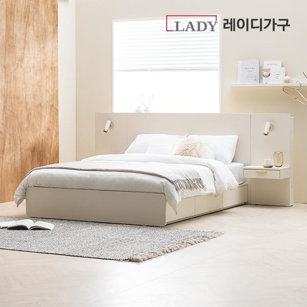 레이디가구 모노 수납 LED 호텔침대_Q 60T 필로우탑