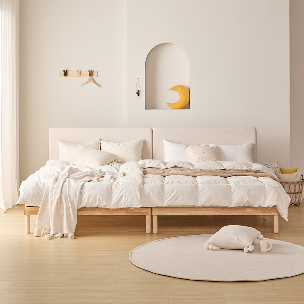 [스페셜특가] 도담 슬림 높이조절 코지패브릭 패밀리침대 (일반형/LED수납형)