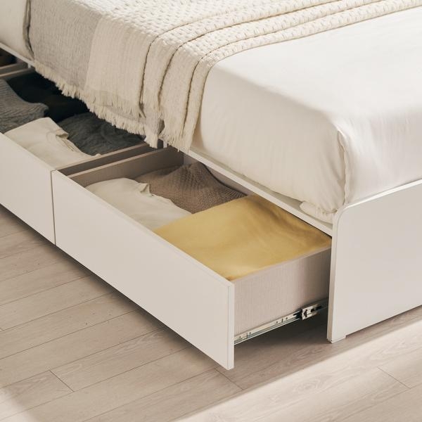 [연말결산특가] 포더홈 피즈 무헤드 3단 통서랍 수납침대 SS/Q