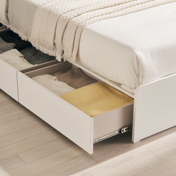 [연말결산특가] 포더홈 피즈 슬림헤드 3단 통서랍 수납침대 SS/Q