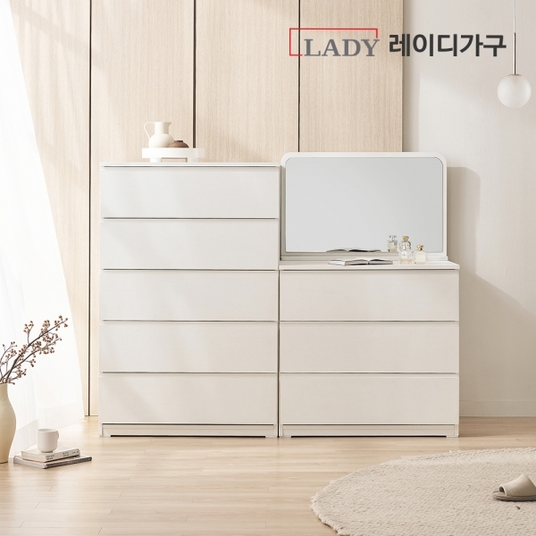 [NEW런칭] 레이디가구 보테 화장대 서랍장 800 3단 (거울 포함)