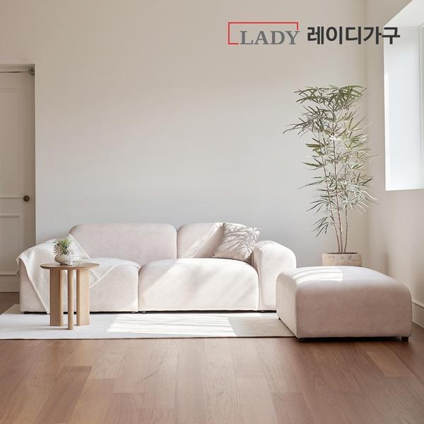 [NEW런칭] 레이디가구 올리 패브릭 3인 소파+스툴
