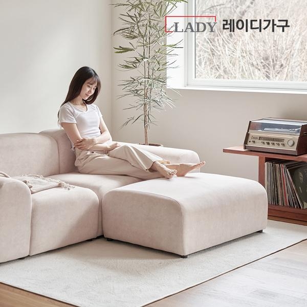 [NEW런칭] 레이디가구 올리 패브릭 3인 소파+스툴