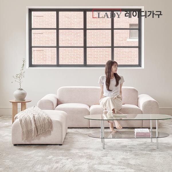[NEW런칭] 레이디가구 올리 패브릭 3인 소파+스툴