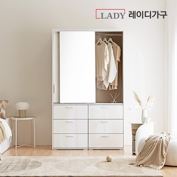 이안 빅 슬라이딩 옷장 1200 행거형 A타입