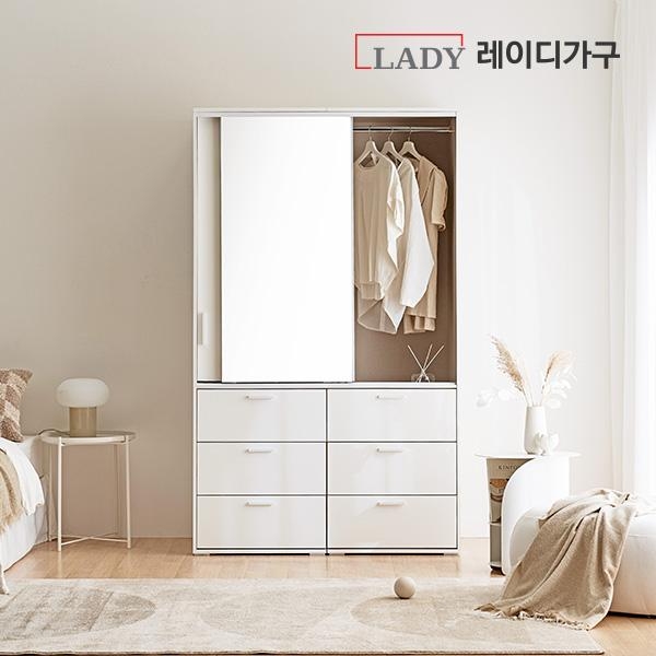 이안 빅 슬라이딩 옷장 1600 행거형