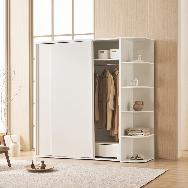 [연말결산특가] 프리핏 E0 댐핑도어 키큰 슬라이딩 옷장 1600~2300 (2도어)