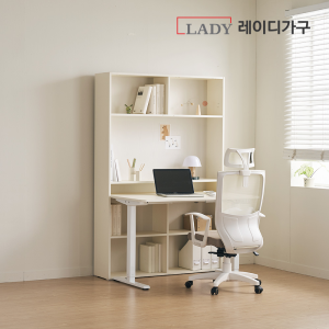 [연말결산특가][의자증정] 코튼M 듀얼모터 독서실책상 모션데스크 (오픈책장형/도어책장형)