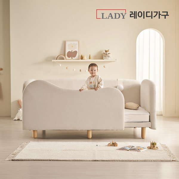 레이디가구 푸딩 기능성 패브릭 물결형 데이베드 SS_딴딴이 16