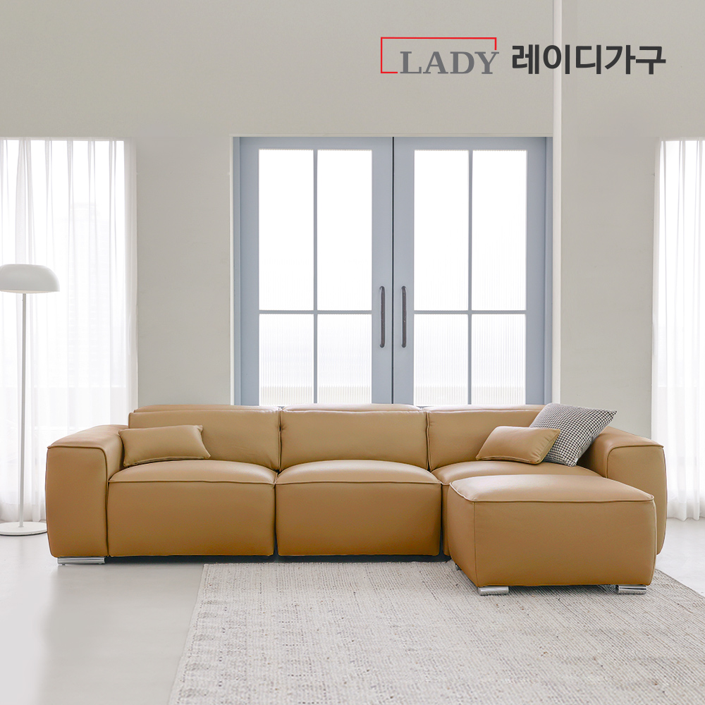 [파이널특가] 데스트라 천연소가죽 면피소파 4인용+스툴