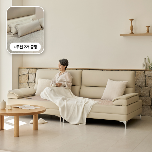 [런칭 15%할인] 온담 가죽 흙소파 정온 온열 소파 (쿠션 증정)