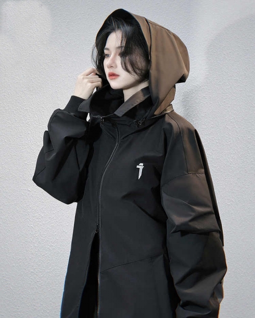 테크웨어 후드 지퍼 자켓