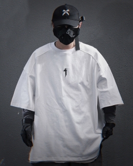 자수 루즈핏 베이직 라운드 반팔