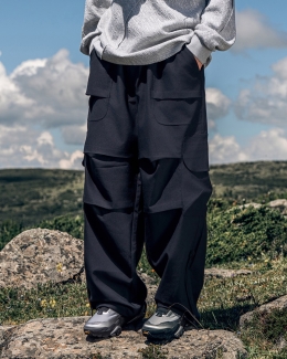 주름 오버핏 스트레이트 캐주얼 밴딩 팬츠