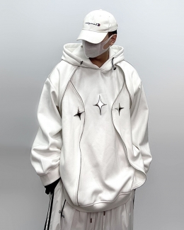 스트릿 헤비 오버핏 숄더 패드 후드