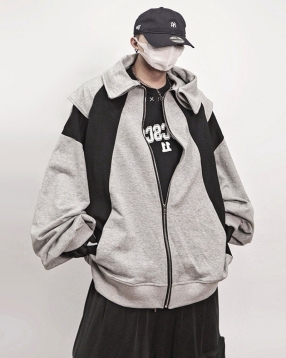 스트릿 힙합 스포티 셔츠 카라 집업 자켓