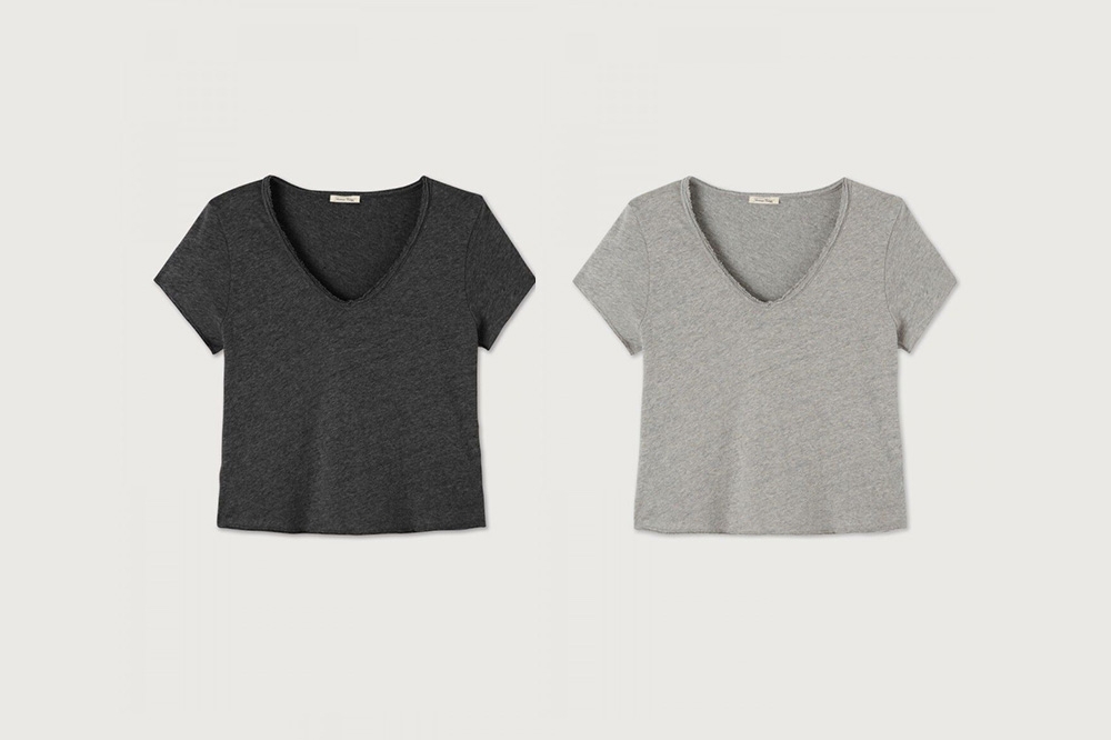 Short sleeve V neck t-shirt (3colors)