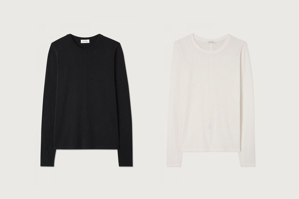 Slub cotton long sleeved t-shirt