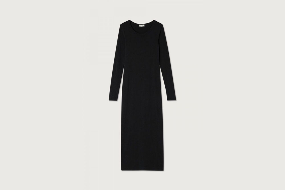 Slub cotton long sleeved dress
