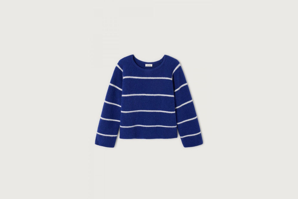 Fluffy Italian Yarn Striped Pullover