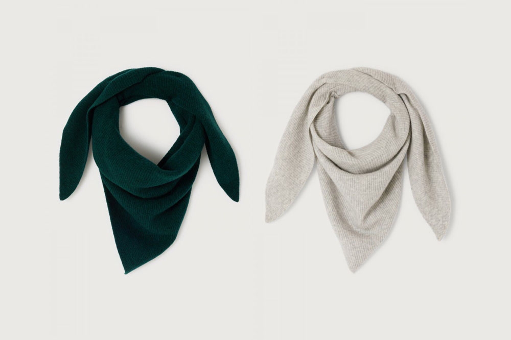 Cashmere Blend Triangle Knit Scarf