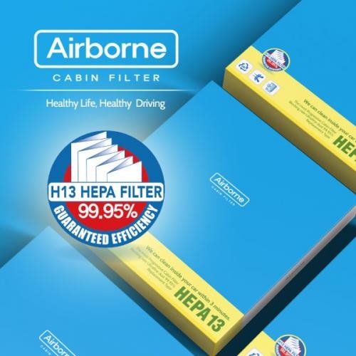 에어본 차량용 에어컨 H13등급 헤파 싼타페TM HMK-2 미세먼지 초미세먼지 99.95% 제거 HEPA FILTER