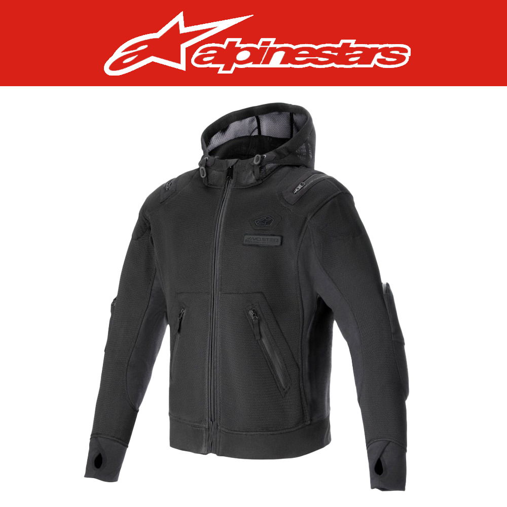 알파인스타 MOFLOW AIR TECH HOODIE MAN - BLACK BLACK 여름 매쉬자켓, 바이크, 라이딩, 오토바이 자켓, 아시안핏, 모터사이클, 바이크자켓