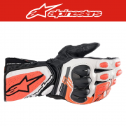 SP-8 V3 GLOVES - BLACK WHITE RED FLUO, 레이싱 글러브, 롱글러브, 오토바이 글러브