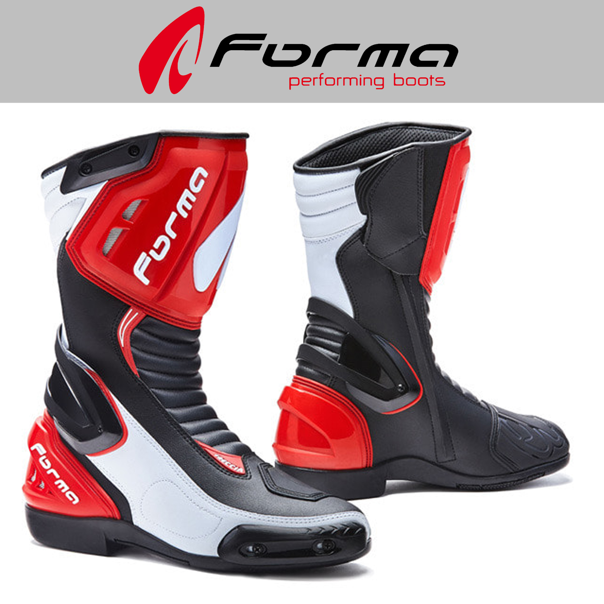 포르마 FRECCIA RACING BOOTS 블랙 화이트 레드 FORMA