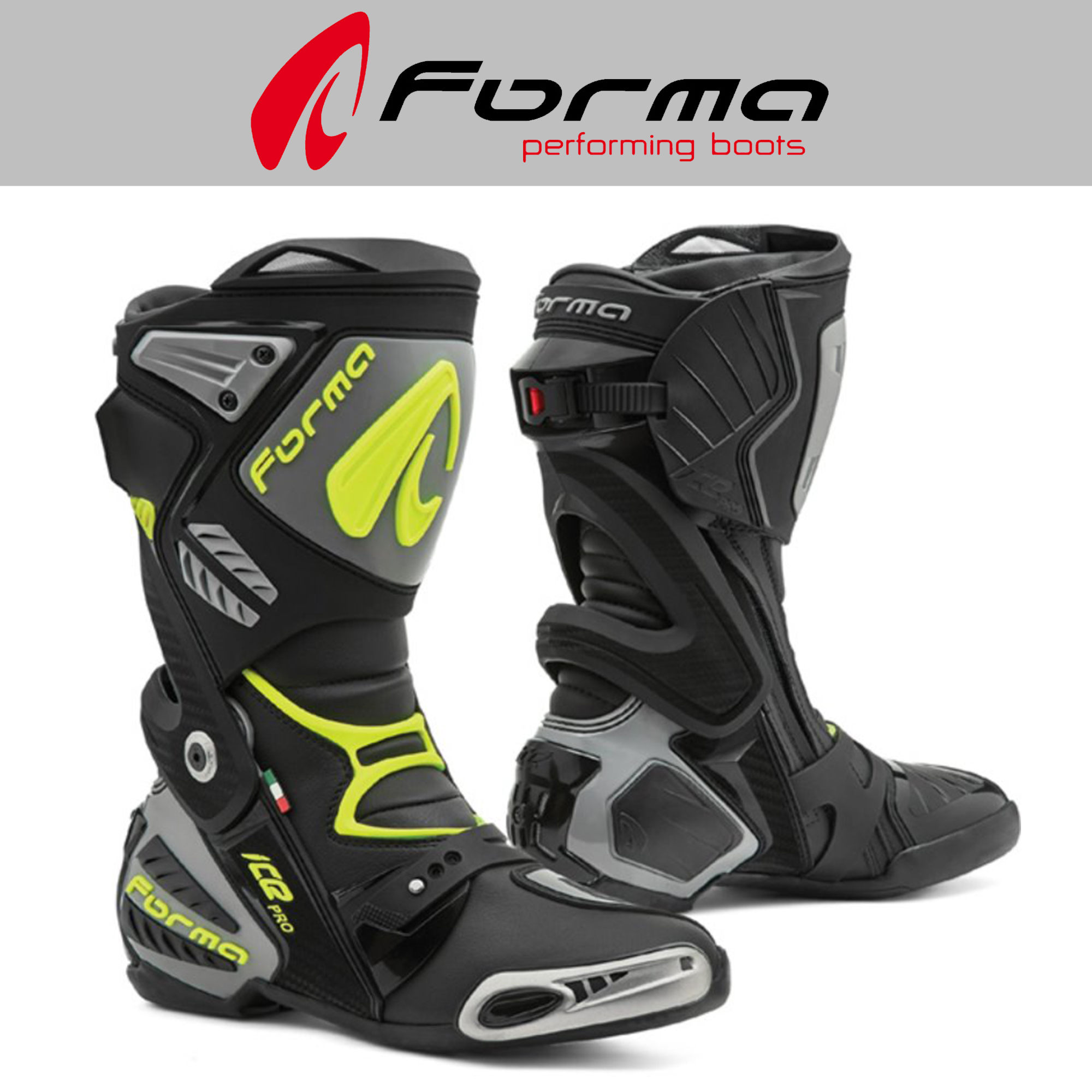 포르마 ICE PRO RACING BOOTS 블랙 그레이 옐로우 부츠 FORMA