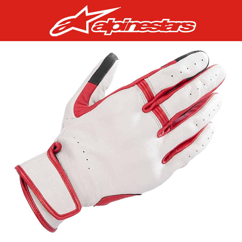 알파인스타 DYNO LEATHER GLOVES - ECRU RUBY RED