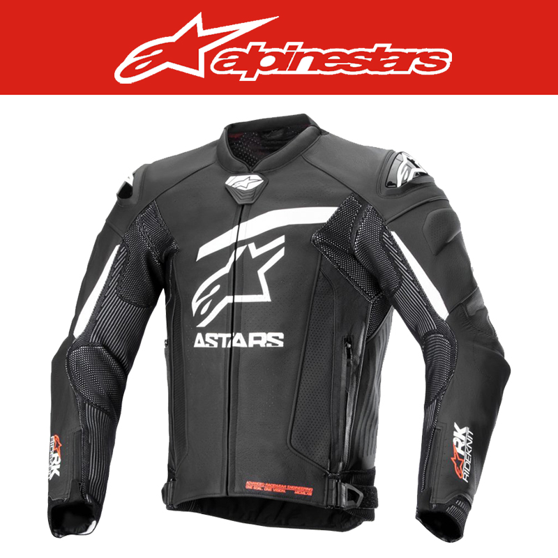 알파인스타 GP PLUS R V4 RIDEKNIT LEATHER JACKET - BLACK WHITE