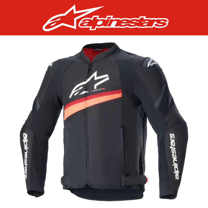 알파인스타 T-GP PLUS R V4 AIRFLOW JACKET - BLACK RED FLUO