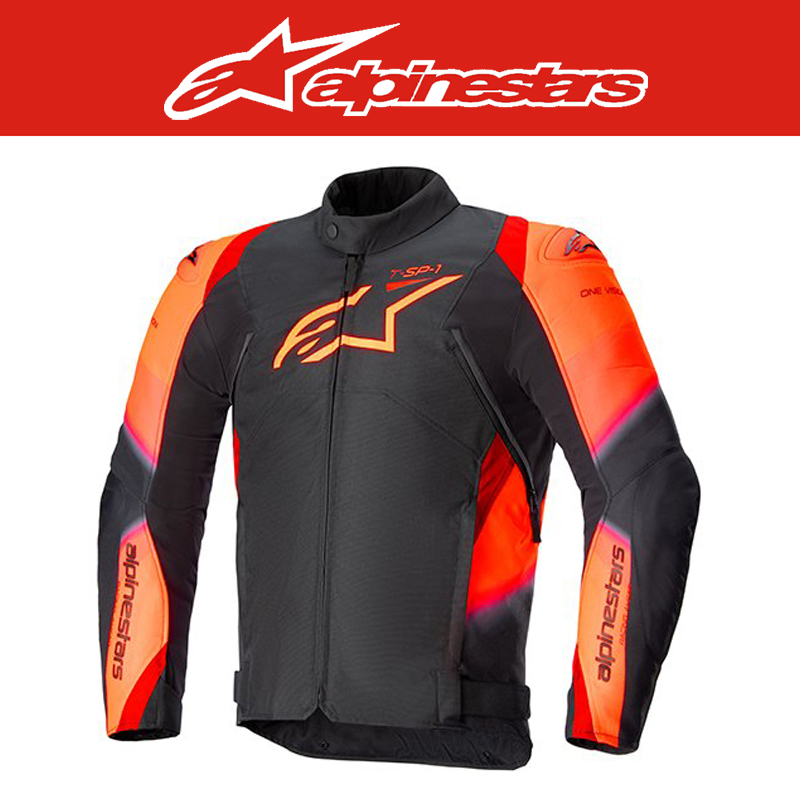 알파인스타 T-SP 1 V2 WATERPROOF JACKET - BLACK RED FLUO