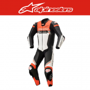 알파인스타 MISSILE V2 IGNITION LEATHER SUIT 1 PC - BLACK WHITE RED FLUO 바이크슈트, 레이싱슈트