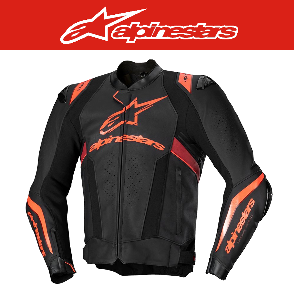 알파인스타 MISSILE V3 IGNITION LEATHER JACKET - BLACK RED FLUO DARK RED 오토바이 자켓, 바이크 자켓, 가죽 자켓, 레이싱 자켓, 자켓