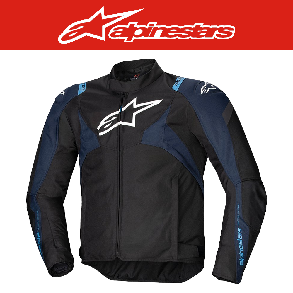 알파인스타즈 T-JAWS V4 WP JACKET -BLACK DARK BLUE BLITHE BLUE 오토바이 자켓, 바이크 자켓, 가죽 자켓, 레이싱 자켓, 자켓