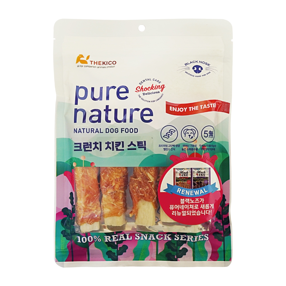 더키코 퓨어네이쳐 블랙노즈 크런치 치킨스틱 5P