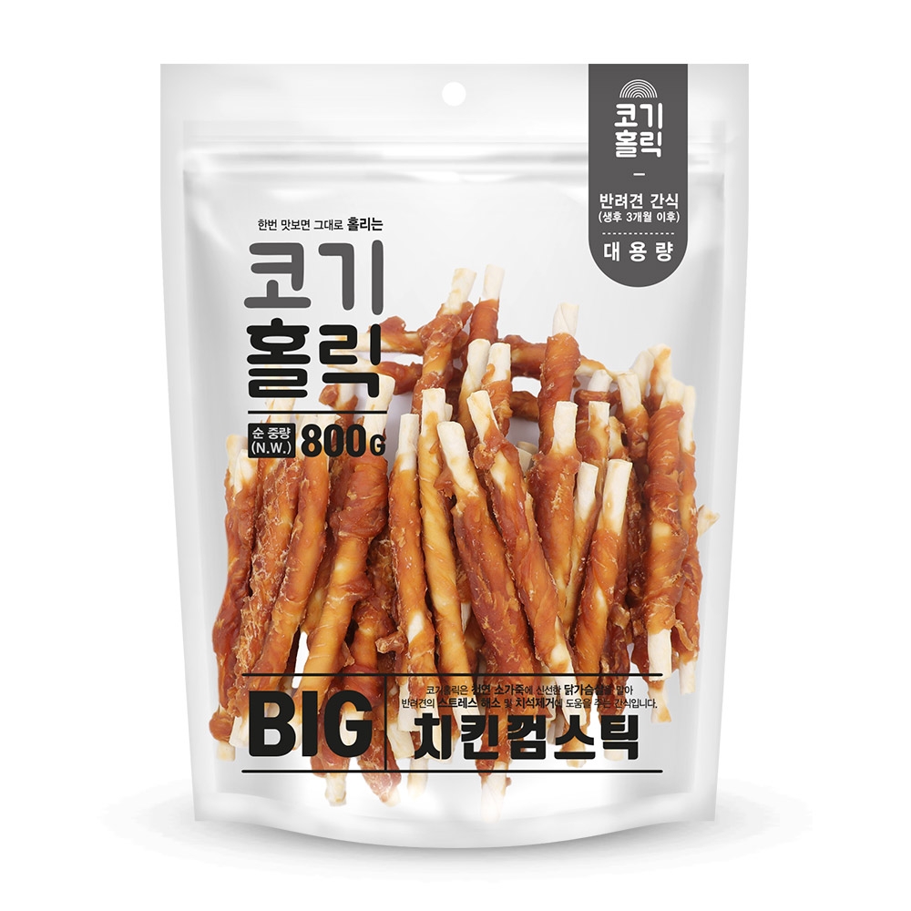 코기홀릭 대용량간식 빅 치킨껌스틱 800g