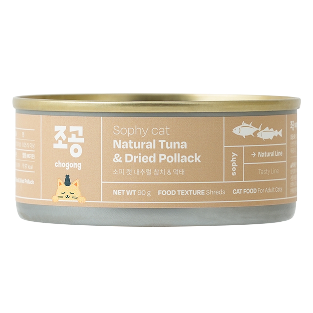 조공 소피 캣 고양이습식사료 내추럴 참치&먹태 90g