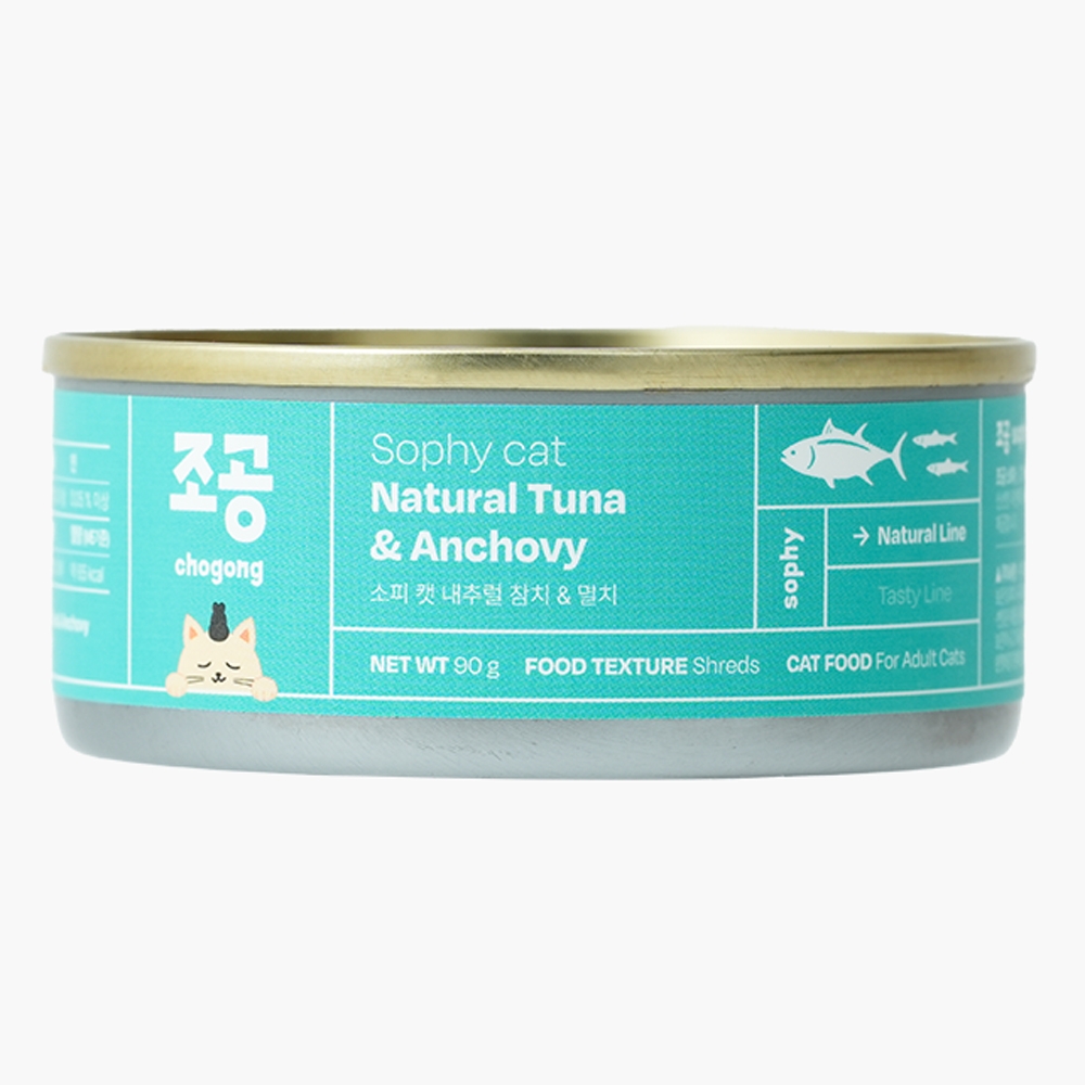 조공 소피 캣 고양이습식사료 내추럴 참치&멸치 90g